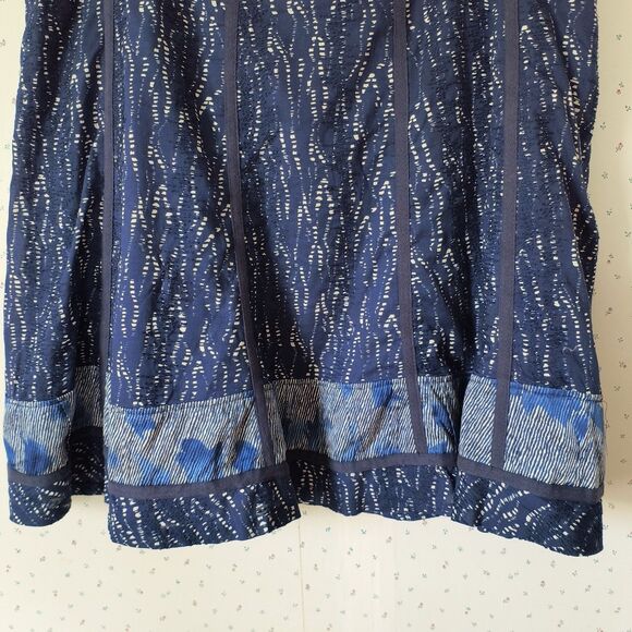 Coldwater Creek Skirt Womens Plus 1X Blue Geometric Embroidery Midi Cottage Boho - Picture 9 of 15